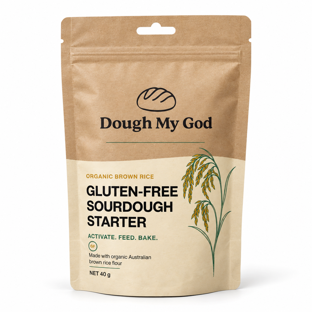Dough My God organic brown rice gluten-free sourdough starter, 40 g